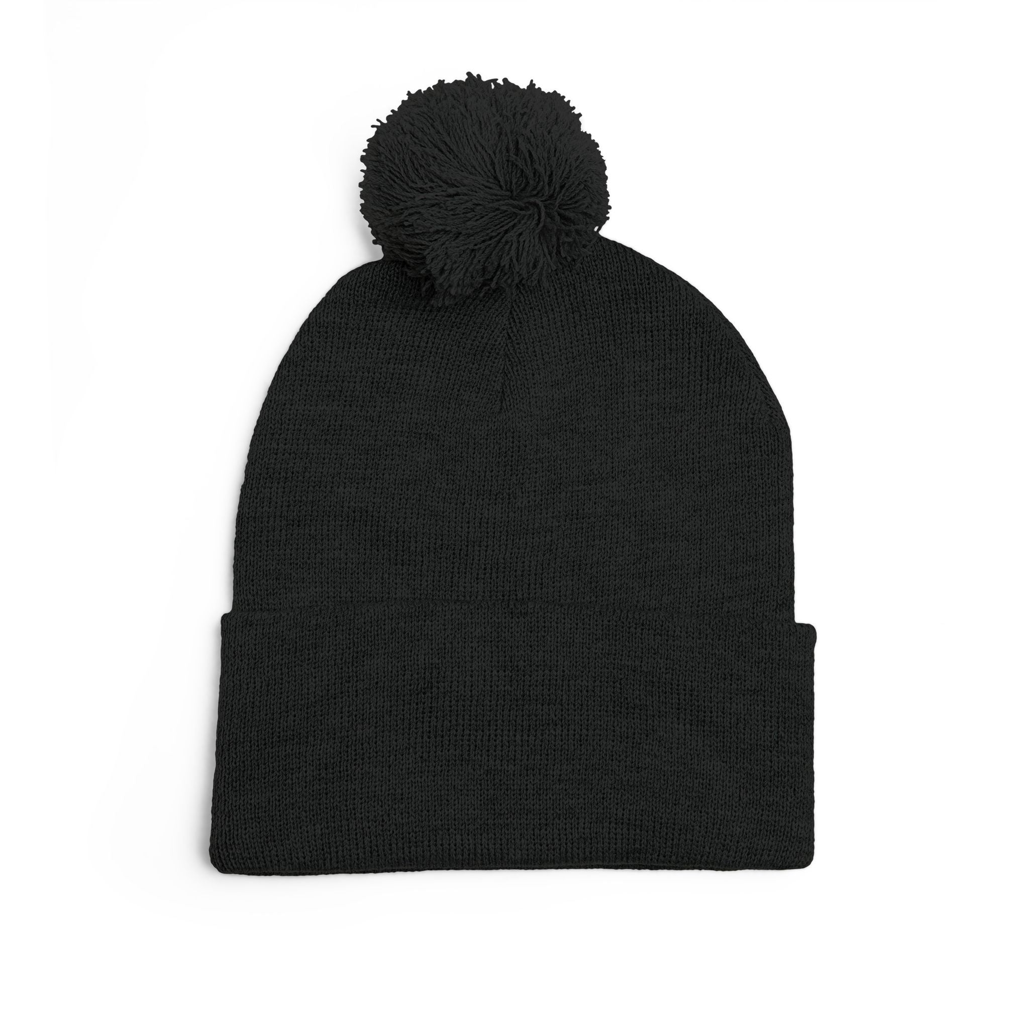 Vintage Vile Beanie — Pom-Pom Knit Cap with Embroidered Logo