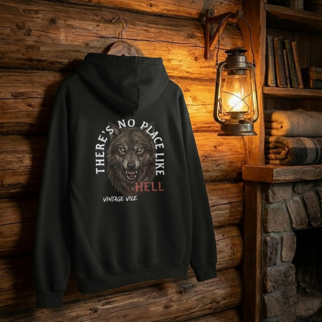 Theres No Place Like Hell Graphic Hoodie — Edgy Horror Streetwear