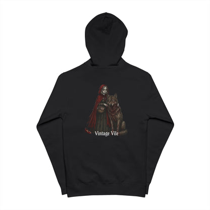 Hoodie — Vintage Vile Gothic Red Riding Hood & Wolf Zip-Up