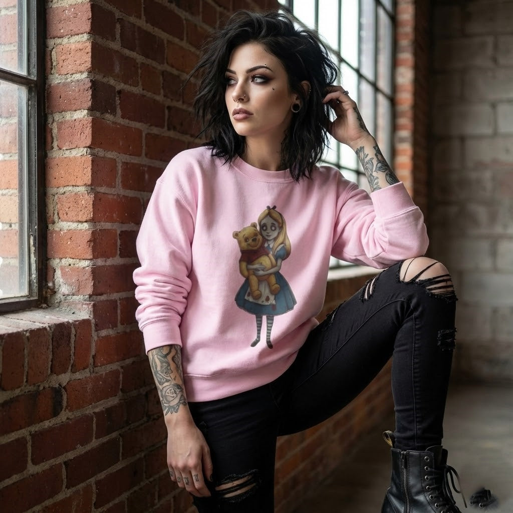 Creepy Alice and Winnie the Pooh Unisex Sweatshirt
